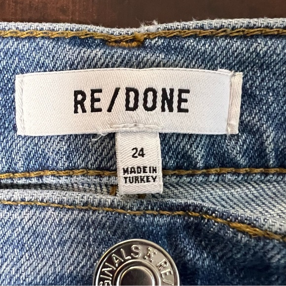 RE/DONE Revolve Denim 90s High Rise Ankle Crop Jeans True Blue Redone Size 24 - Picture 9 of 14